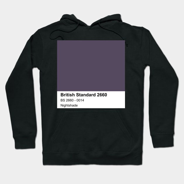 Nightshade Purple British Standard 0014 Colour Swatch Hoodie by mwcannon